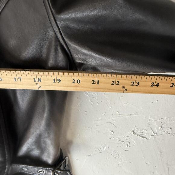 Selection Leathers Jacket Womens Large Genuine Leather Zip Pockets Buckle Moto - Picture 8 of 11